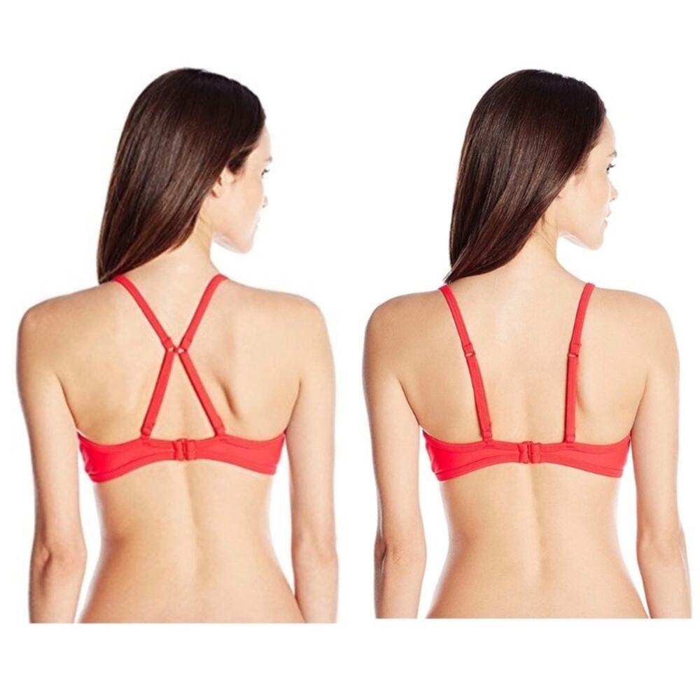 NWT Adidas Cross Back Bikini Top Neon Red - Sz 10 ♥️ - Picture 2 of 11